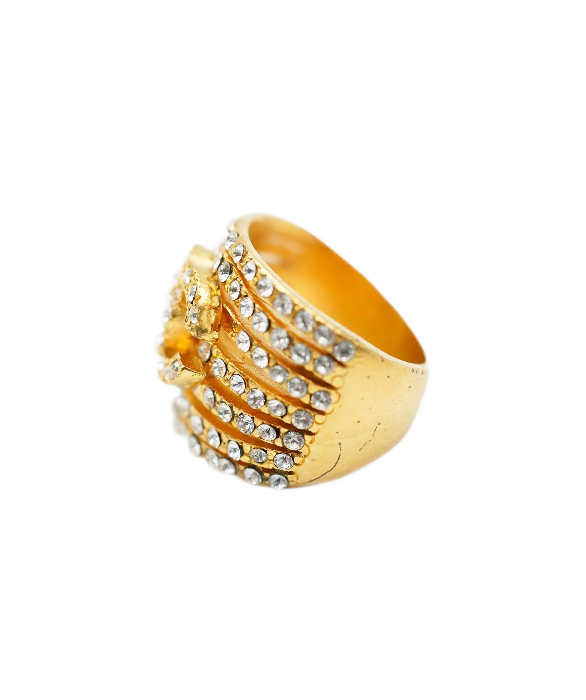 CHANEL VINTAGE RHINESTONE RING UKL1414