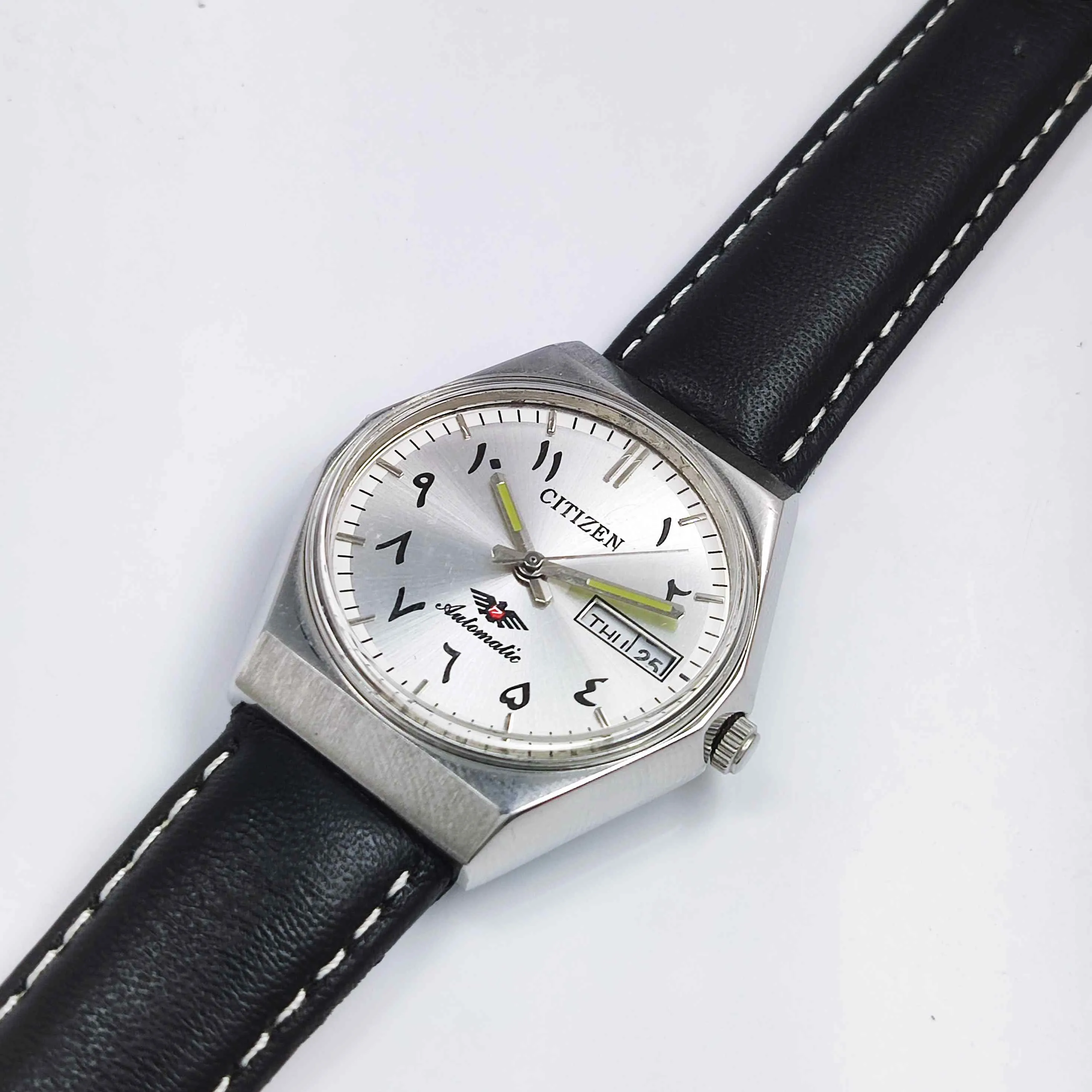 Citizen Automatic 8200A Silver Dial 21 Jewels Day Date Men's Mechanical Watch