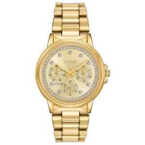 Citizen Eco Drive Ladies Chandler Goldtone Watch FD2042-51P