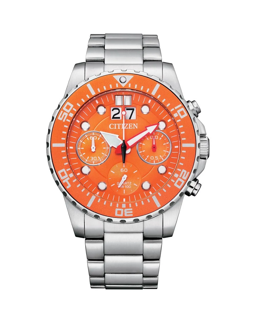 Citizen Quartz Chronograph Orange Men's Watch AI7008-81X