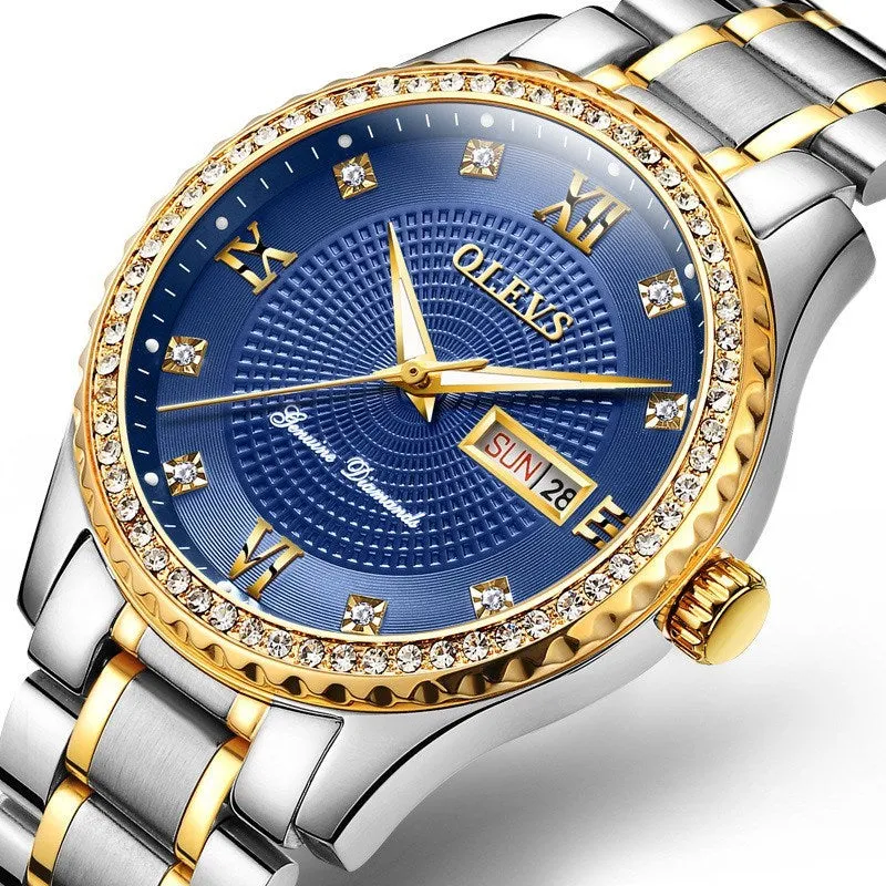 Classic Gold Men's Watch - Stainless Steel Quartz Analog Business Wristwatch Gift