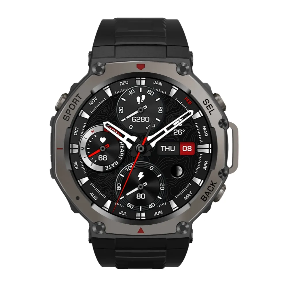 DATEOY T REX 3 GPS Sport Watch - 5ATM Waterproof, AMOLED Display, Multi-Satellite GPS, 170  Sports Modes, Heart Rate, Blood Oxygen, Altitude & Compass