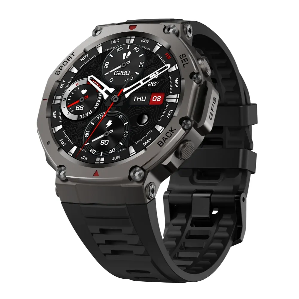 DATEOY T REX 3 GPS Sport Watch - 5ATM Waterproof, AMOLED Display, Multi-Satellite GPS, 170  Sports Modes, Heart Rate, Blood Oxygen, Altitude & Compass