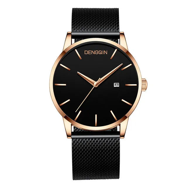 DENGQIN Stainless Steel Waterproof Watch
