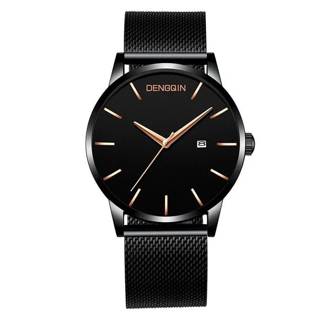DENGQIN Stainless Steel Waterproof Watch