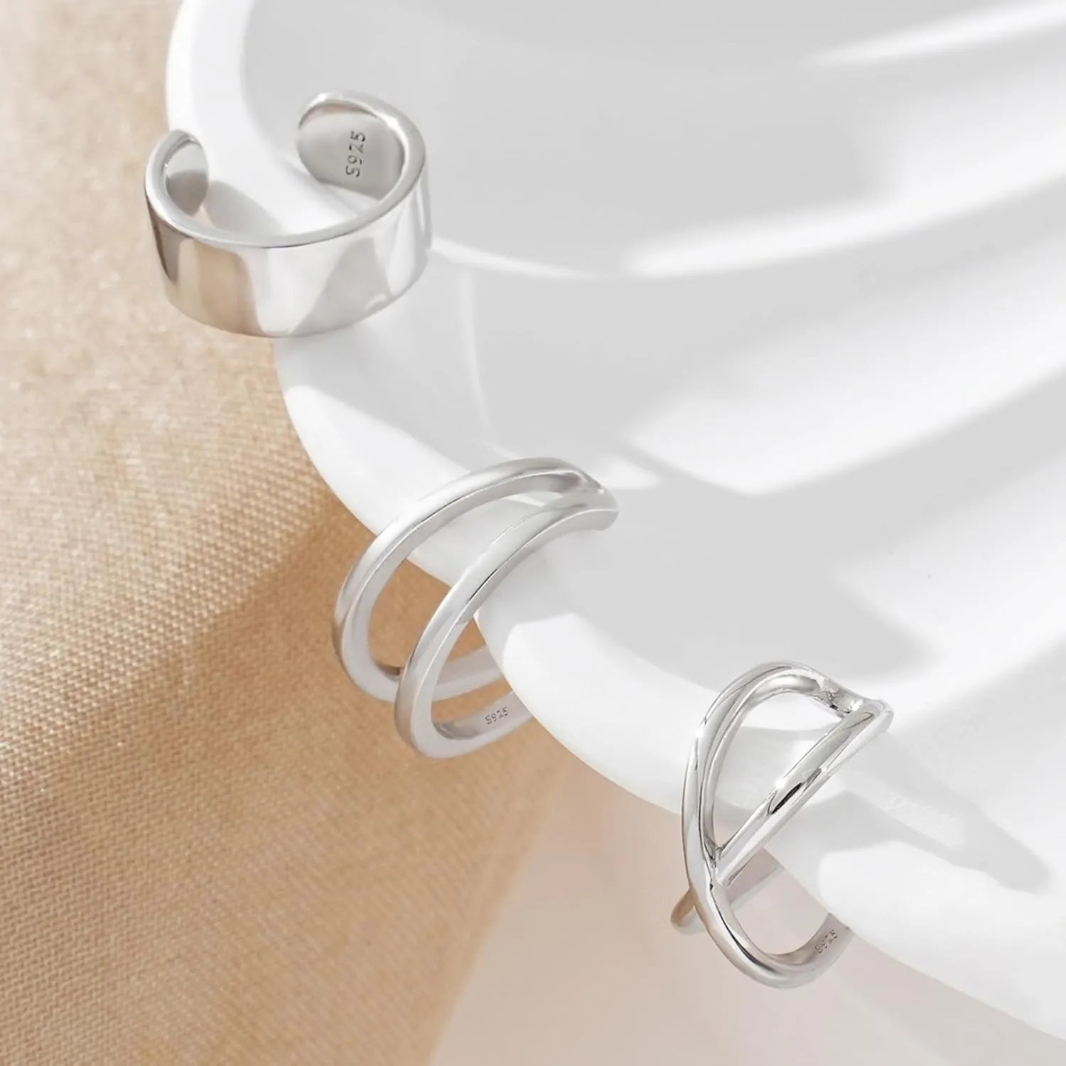Ear Cuff 925 Sterling Silver Ear Cuffs Non Piercing Earrings clip on Cartilage Earrings Cross Ear Cuff for Women Men