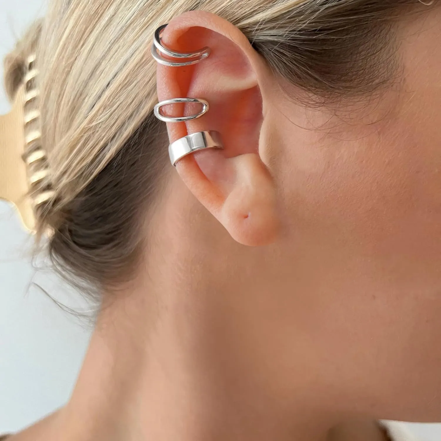 Ear Cuff 925 Sterling Silver Ear Cuffs Non Piercing Earrings clip on Cartilage Earrings Cross Ear Cuff for Women Men