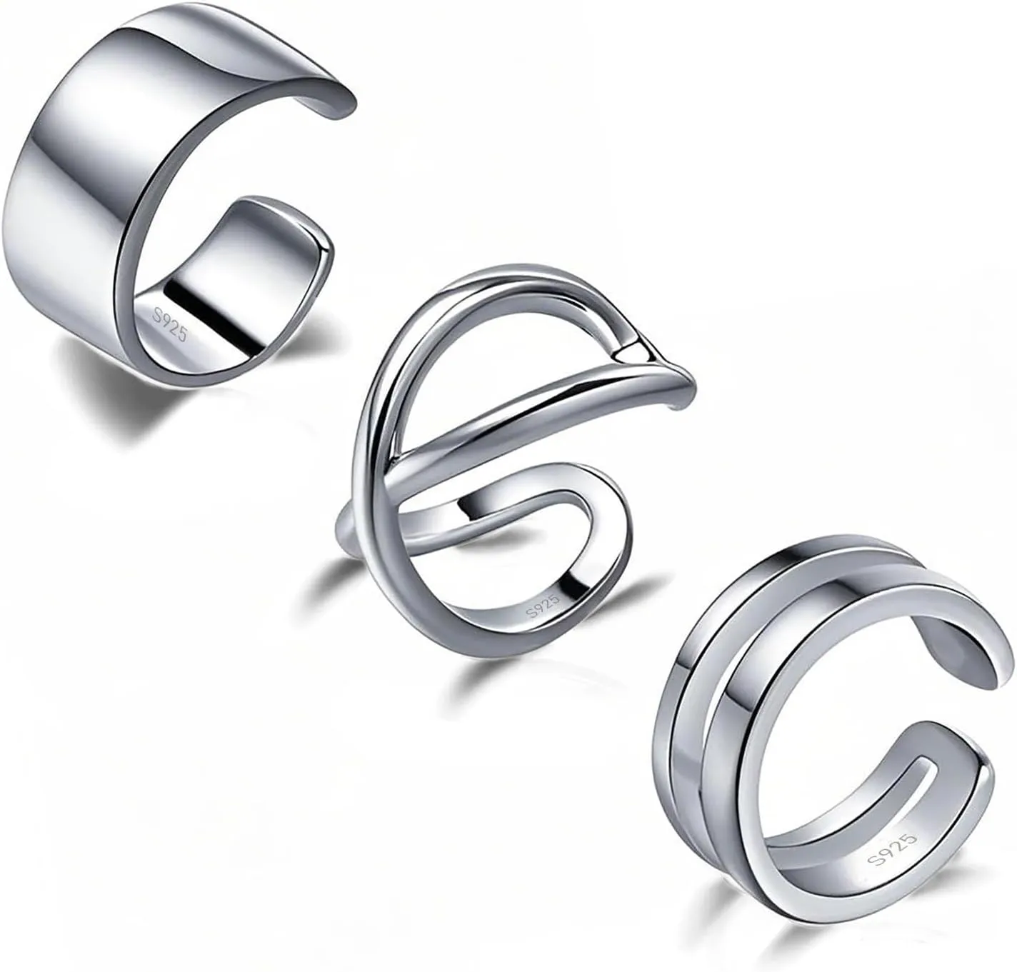 Ear Cuff 925 Sterling Silver Ear Cuffs Non Piercing Earrings clip on Cartilage Earrings Cross Ear Cuff for Women Men