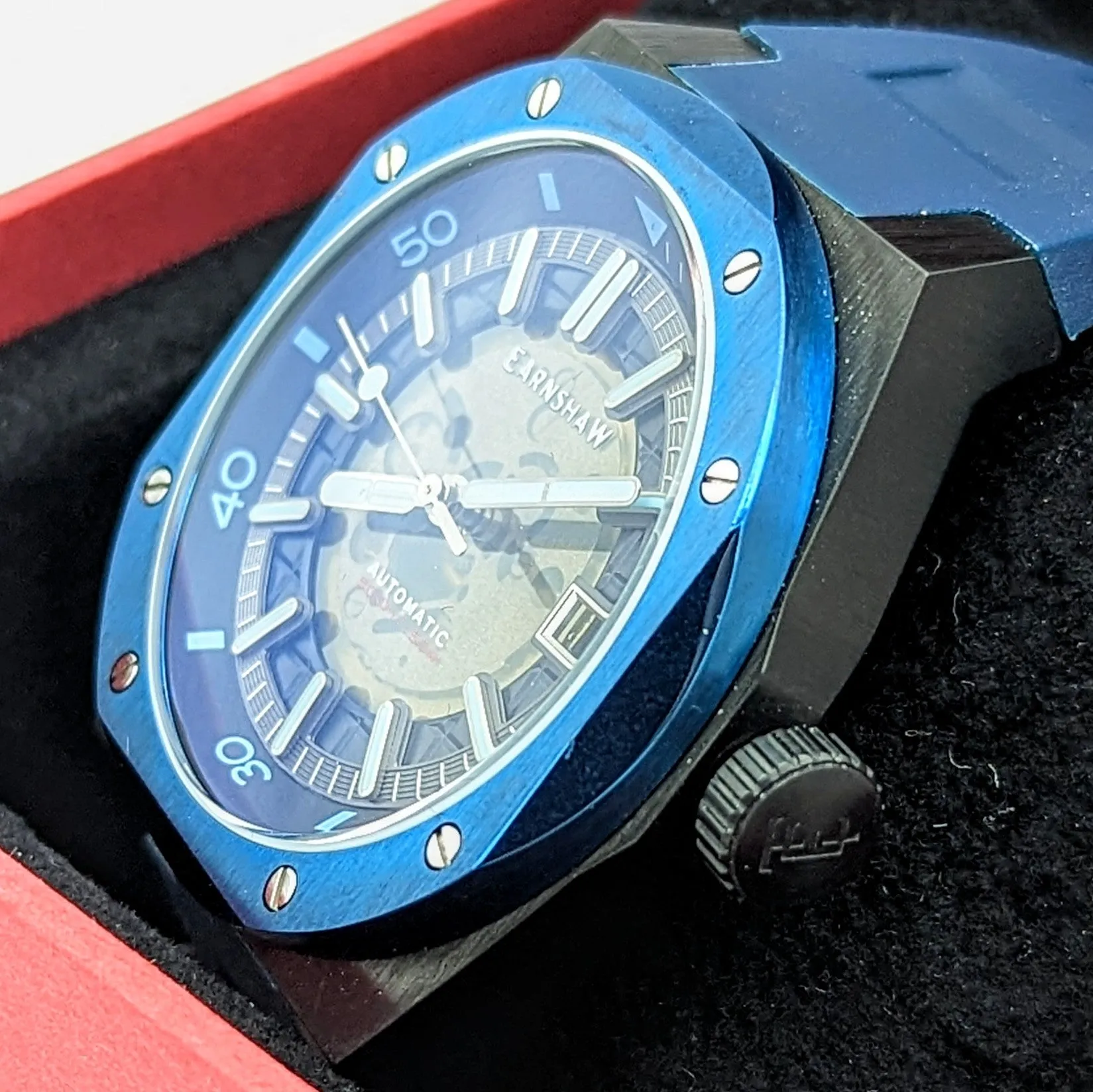 EARNSHAW Bessemer Compressor Automatic Wristwatch Mettalic Blue – BRAND NEW! In Box!