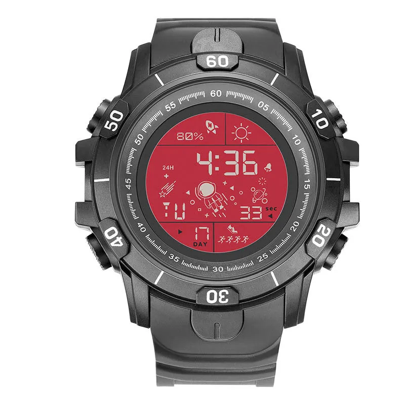 Electronic table male spaceier middle school students sports outdoor multi-function alarm LED single display watch