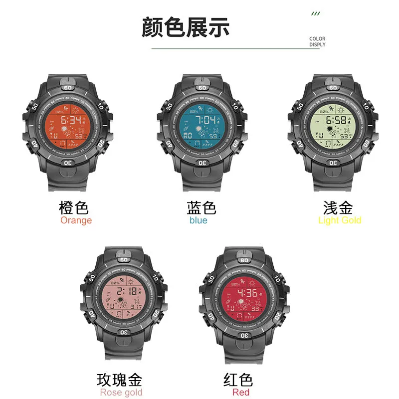 Electronic table male spaceier middle school students sports outdoor multi-function alarm LED single display watch