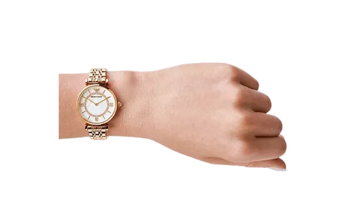 Emporio Armani Women's Two-Hand Rose Gold Stainless Steel Watch