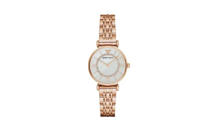 Emporio Armani Women's Two-Hand Rose Gold Stainless Steel Watch