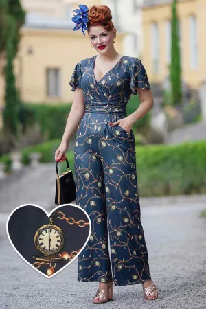 Esther Black Pocket Watch Jumpsuit