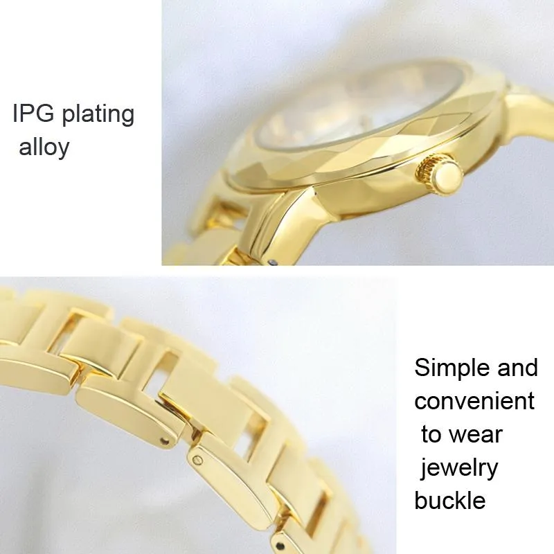 Fa1481 Flower Embellished Women Alloy Wrist Watch