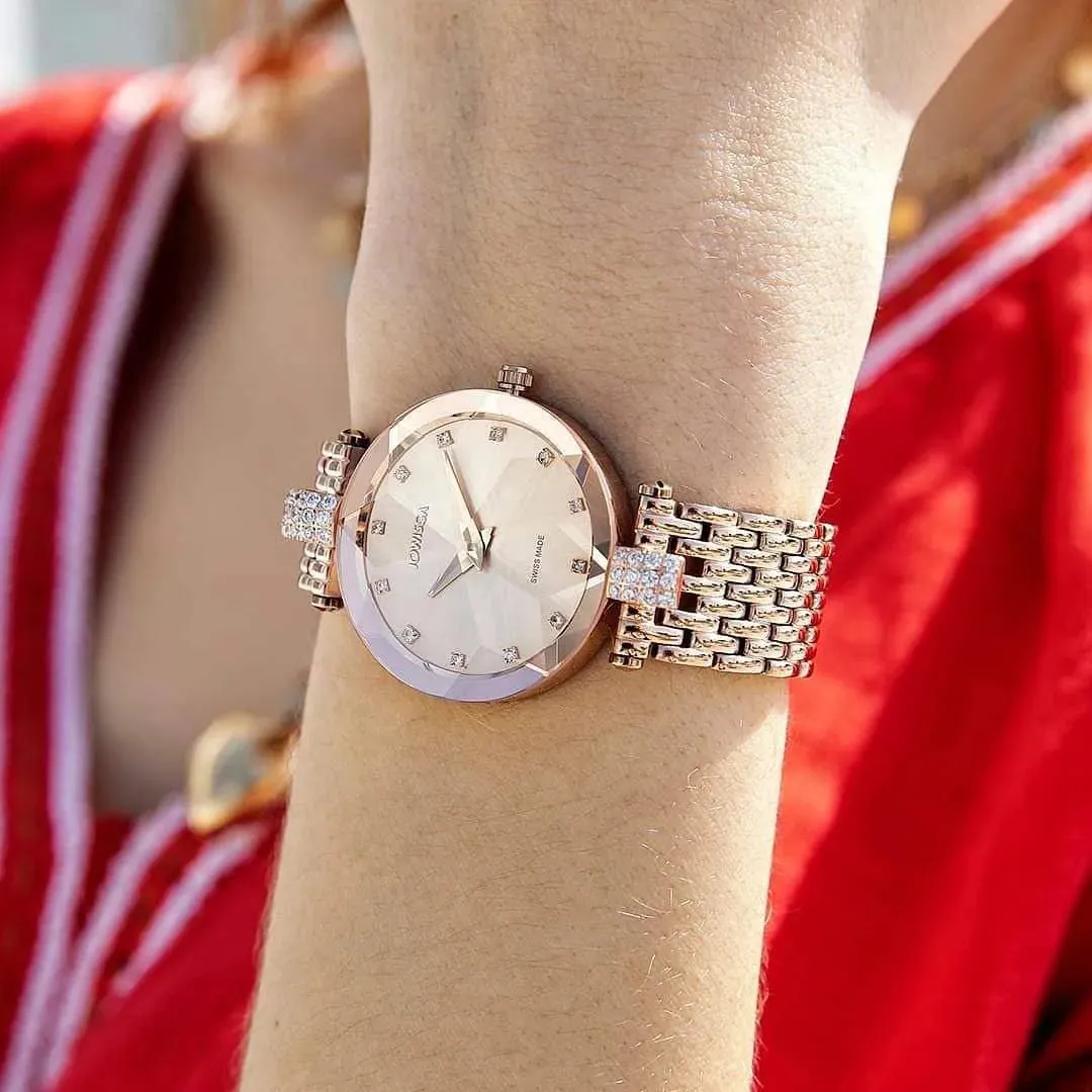 Facet Strass Swiss Ladies Watch J5.634.M