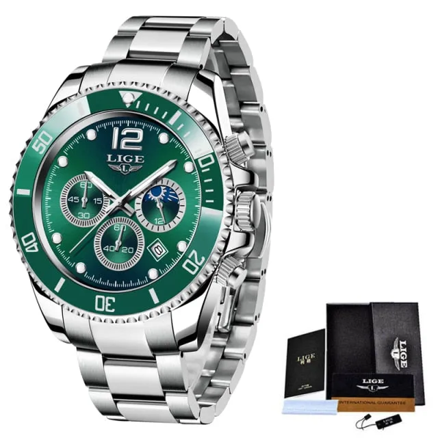 Fashion Stainless Steel Waterproof Date Quartz Wristwatch For Men
