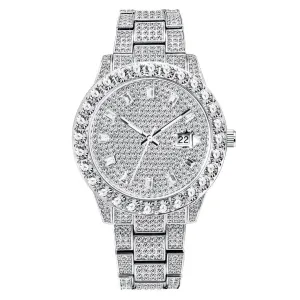 Fashionable Large Dial Full Diamond Watch