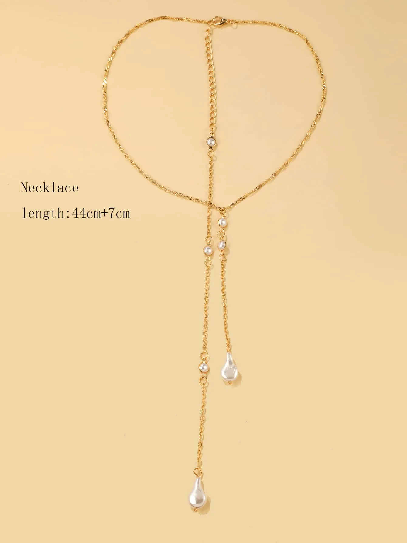 Faux Pearl Charm Y Lariat Necklace for Women Girls Accessories Jewelry Gifts