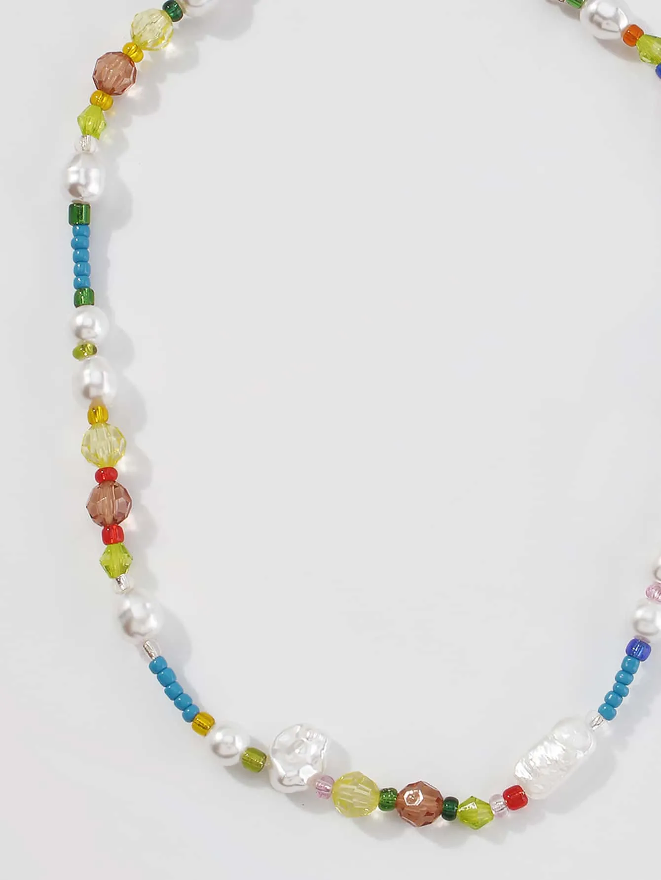 Faux Pearl Decor Beaded Necklace for Women Girls Accessories Jewelry Gifts Gift