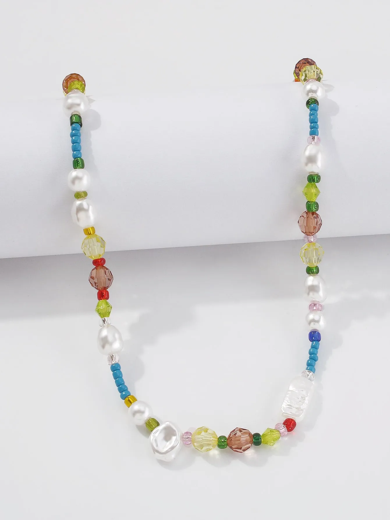 Faux Pearl Decor Beaded Necklace for Women Girls Accessories Jewelry Gifts Gift