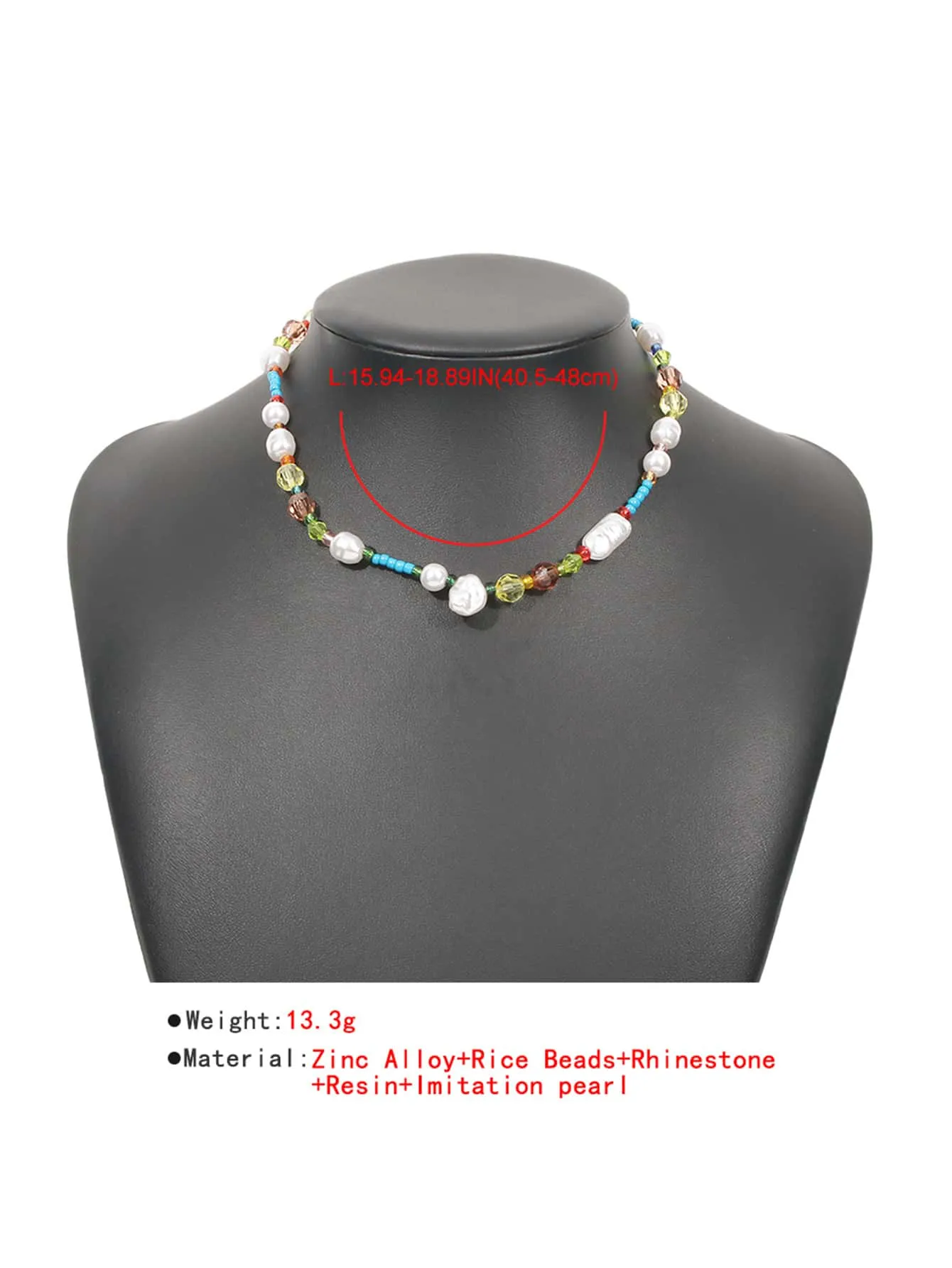 Faux Pearl Decor Beaded Necklace for Women Girls Accessories Jewelry Gifts Gift