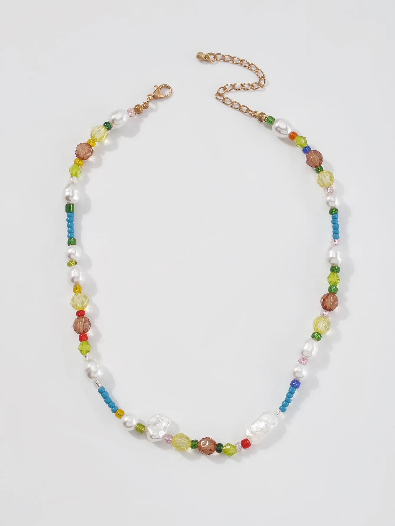 Faux Pearl Decor Beaded Necklace for Women Girls Accessories Jewelry Gifts Gift