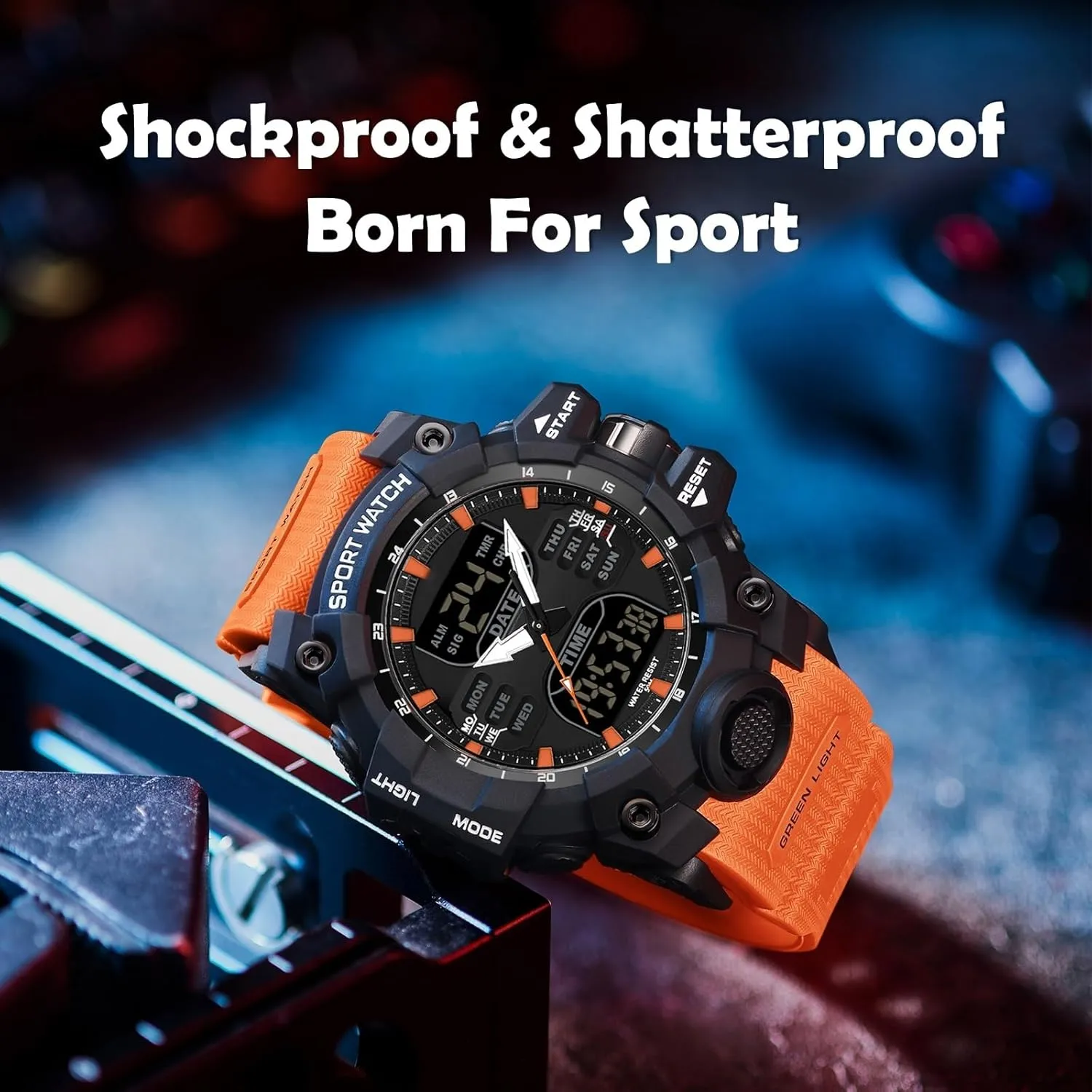 findtime Mens Digital Watches for Men Sport Tactical Watch Outdoor Military Large Face 5ATM Waterproof Watch Stopwatch Countdown Alarm LED Backlight Shockproof Watches for Men