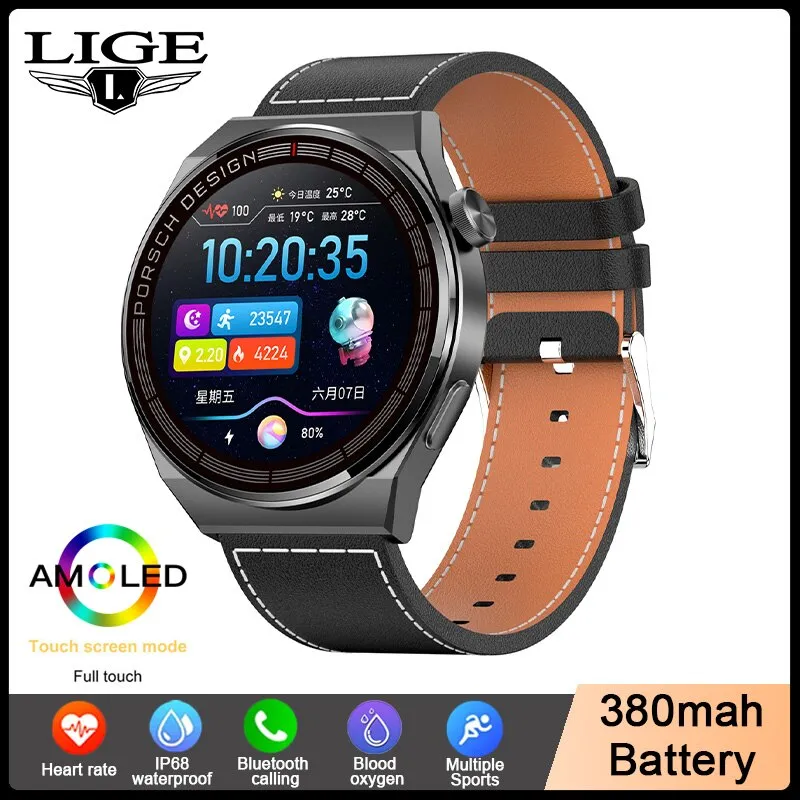 For Huawei Watch GT3 Pro AMOLED Smart Watch Women Bluetooth Call Wristwatch Heart Rate Waterproof Smartwatch Men For Android IOS