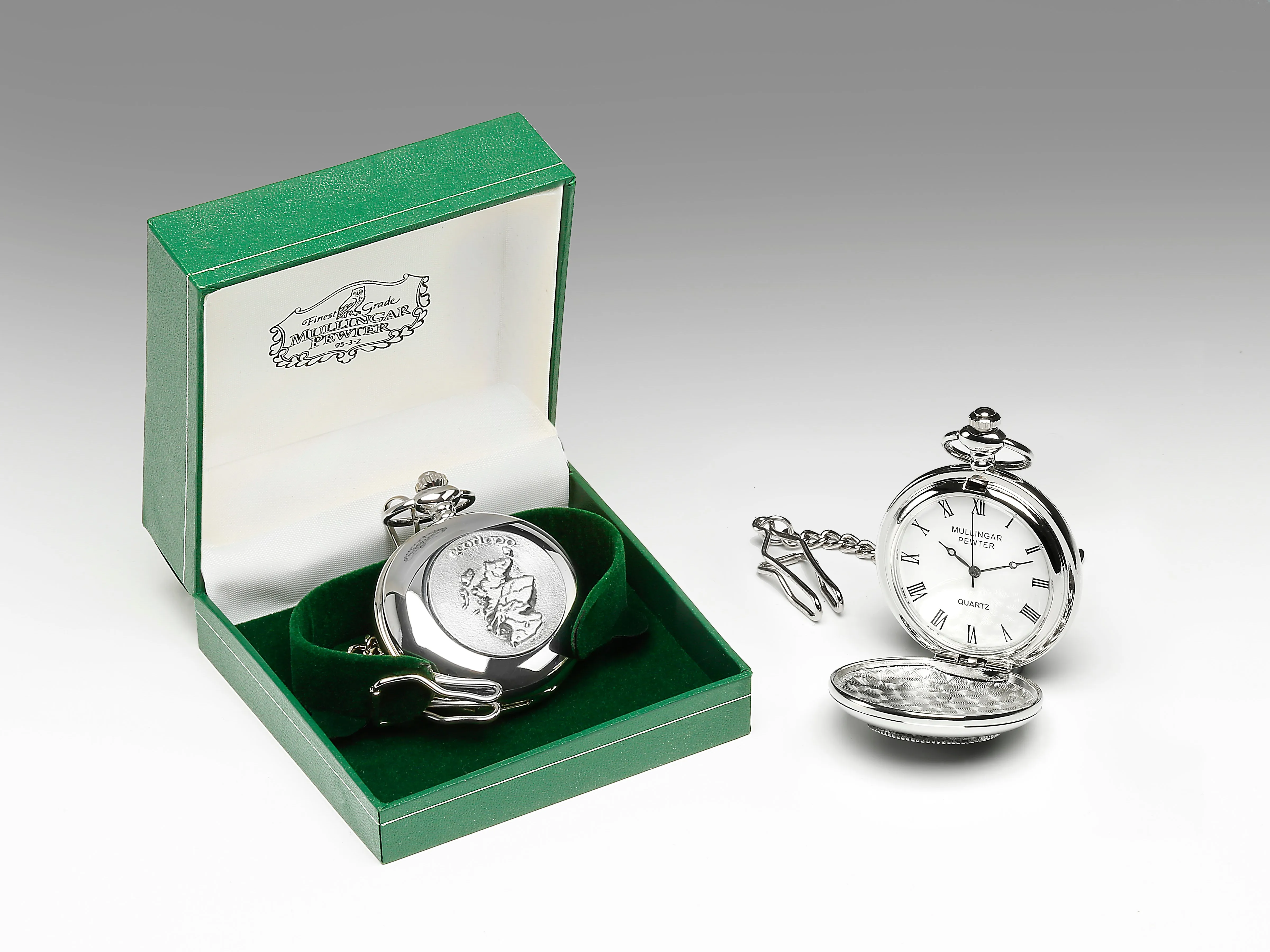 Gents Quartz Mullingar Pewter Irish Pocket Watch Collection