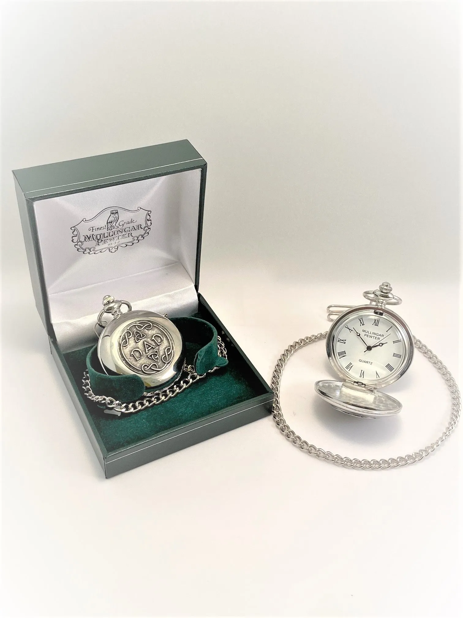 Gents Quartz Mullingar Pewter Irish Pocket Watch Collection