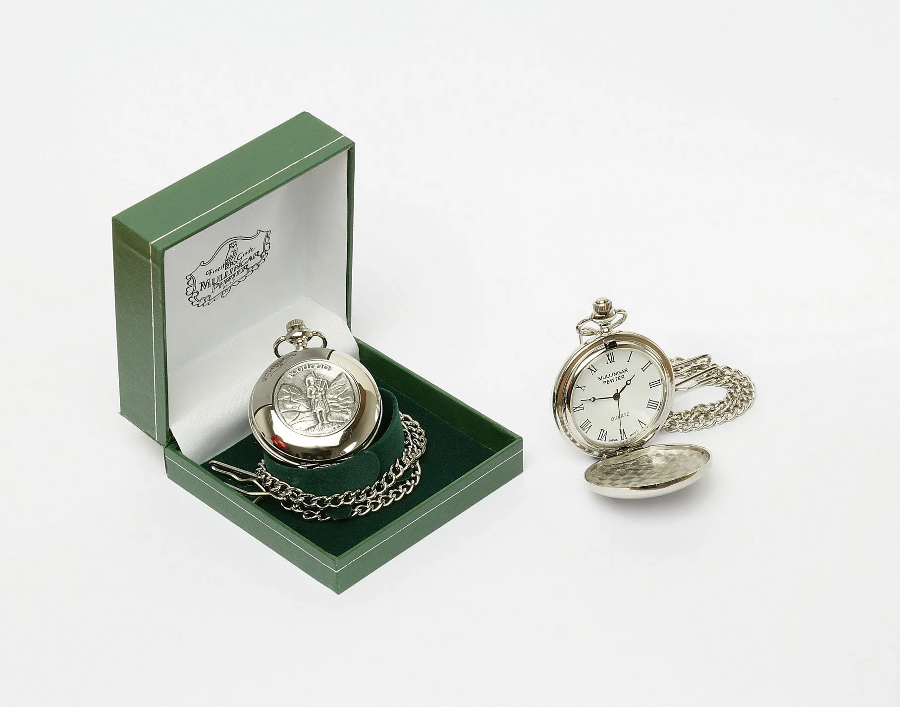 Gents Quartz Mullingar Pewter Irish Pocket Watch Collection