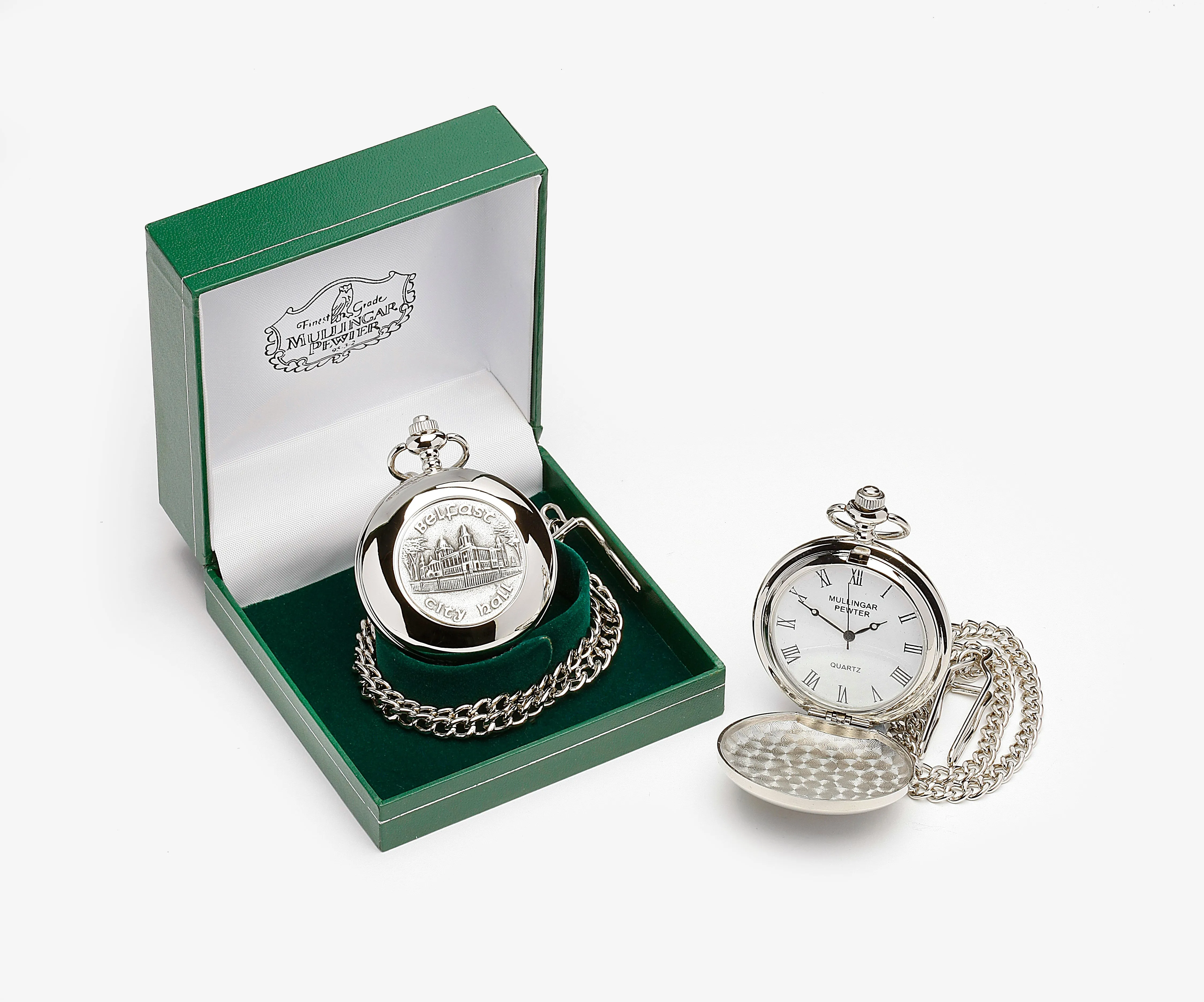 Gents Quartz Mullingar Pewter Irish Pocket Watch Collection
