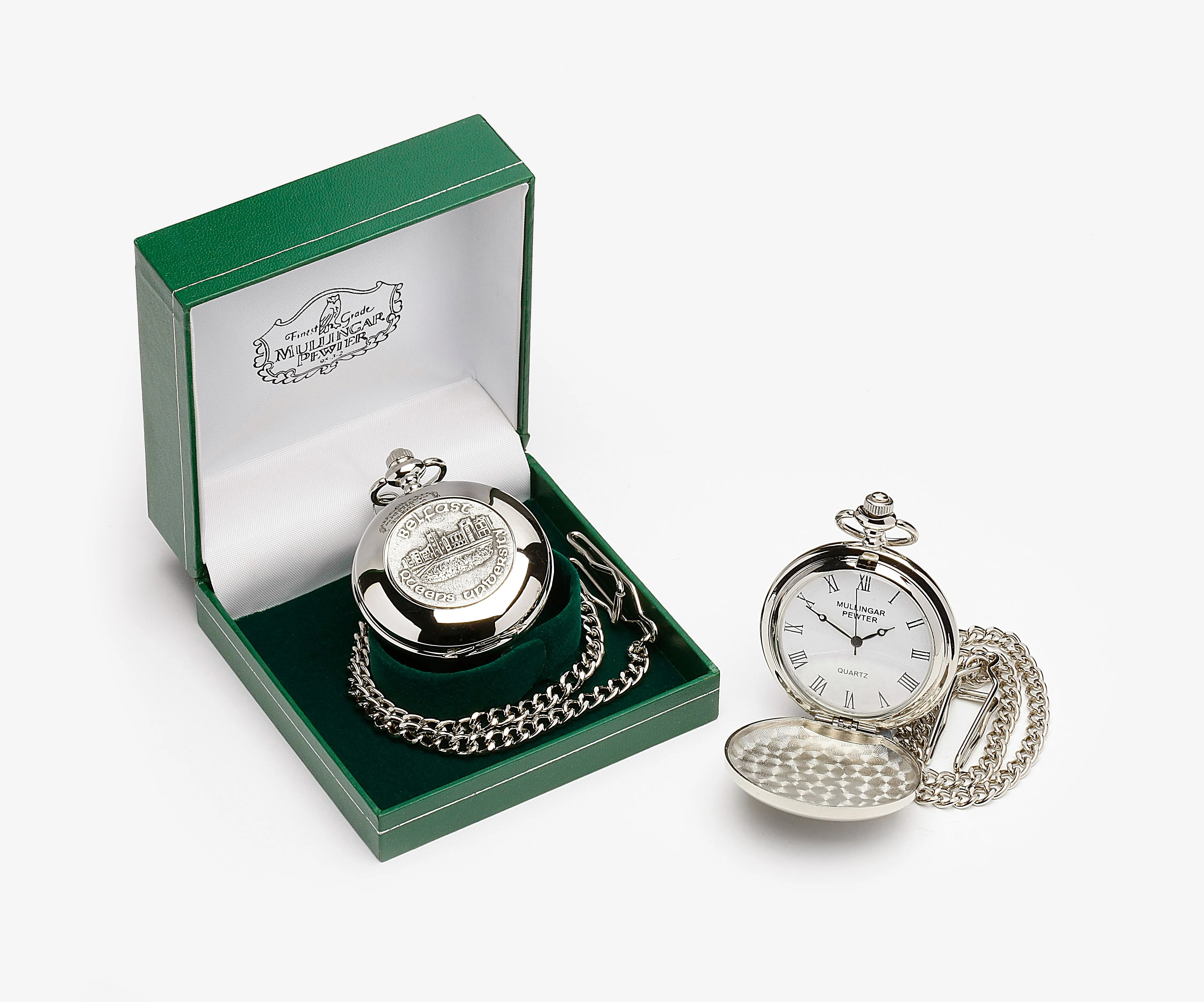 Gents Quartz Mullingar Pewter Irish Pocket Watch Collection