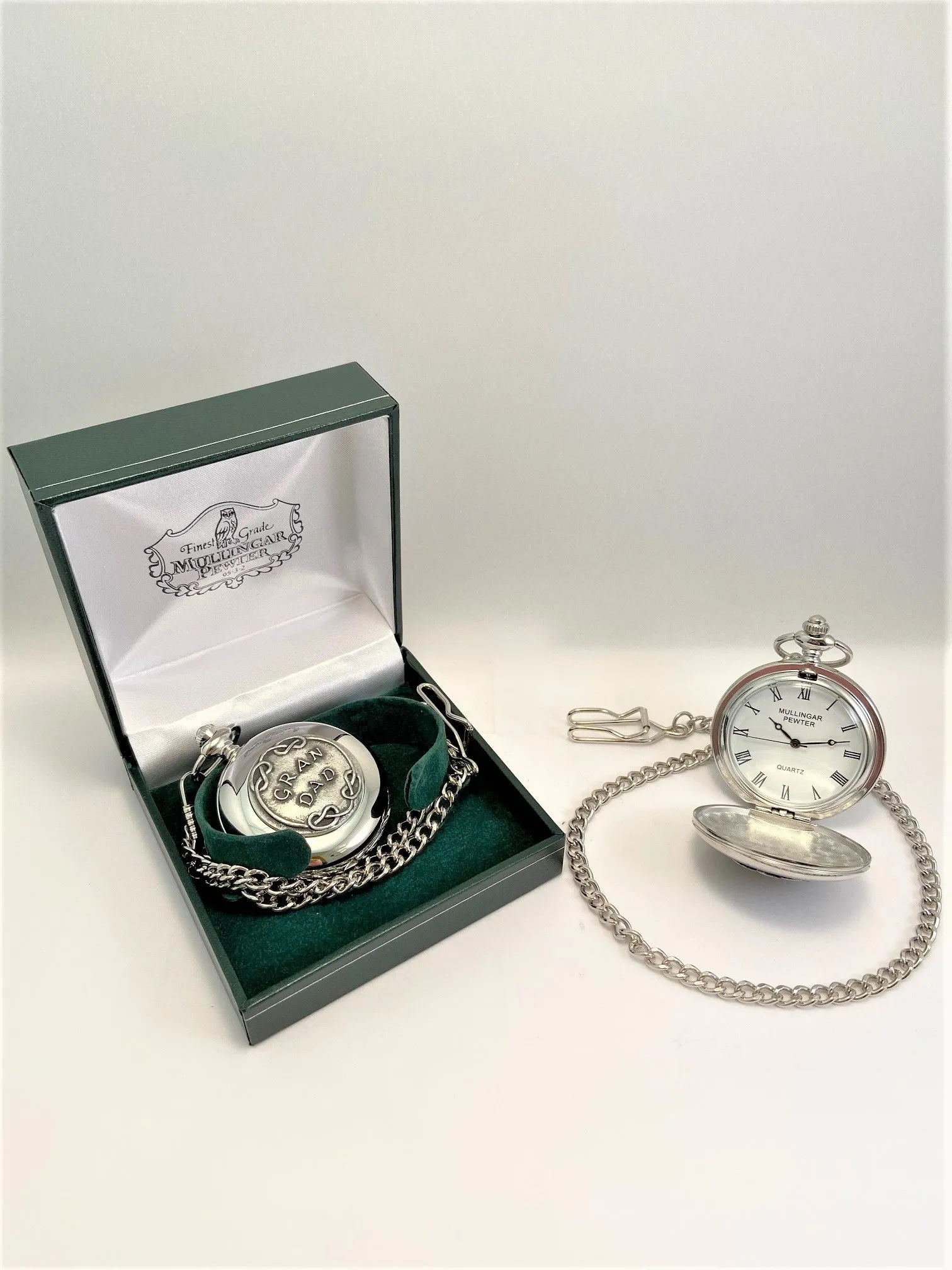 Gents Quartz Mullingar Pewter Irish Pocket Watch Collection
