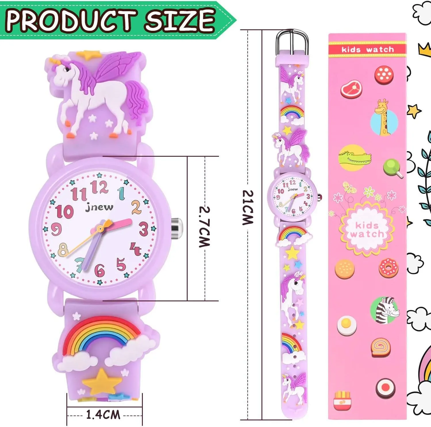 Girls Watch - 3D Cartoon Waterproof Toddler Watch, Gifts for Girls Age 2-8 Toys for 3 4 5 6 7 Year Old Girls - Kids Gifts