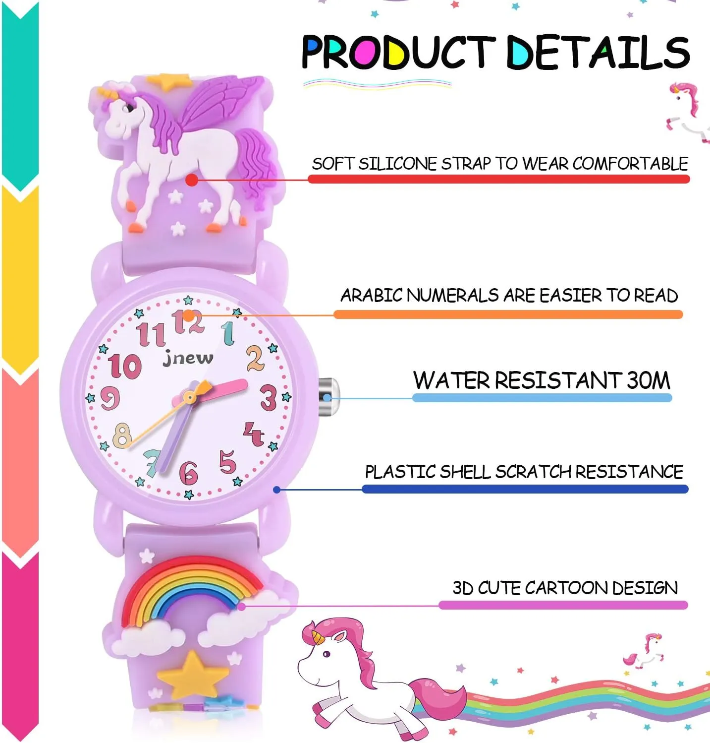 Girls Watch - 3D Cartoon Waterproof Toddler Watch, Gifts for Girls Age 2-8 Toys for 3 4 5 6 7 Year Old Girls - Kids Gifts