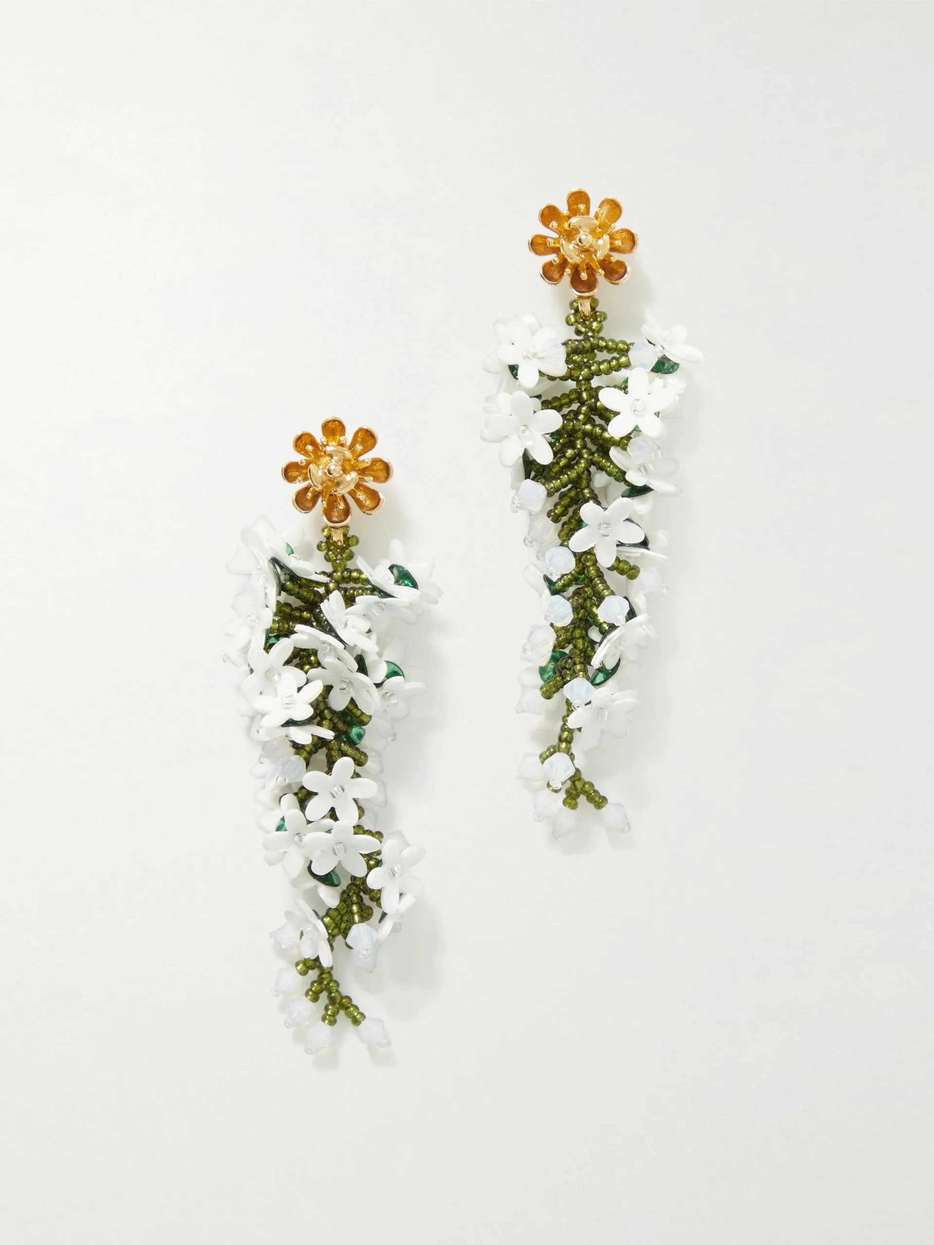 Gold-tone bead drop earrings