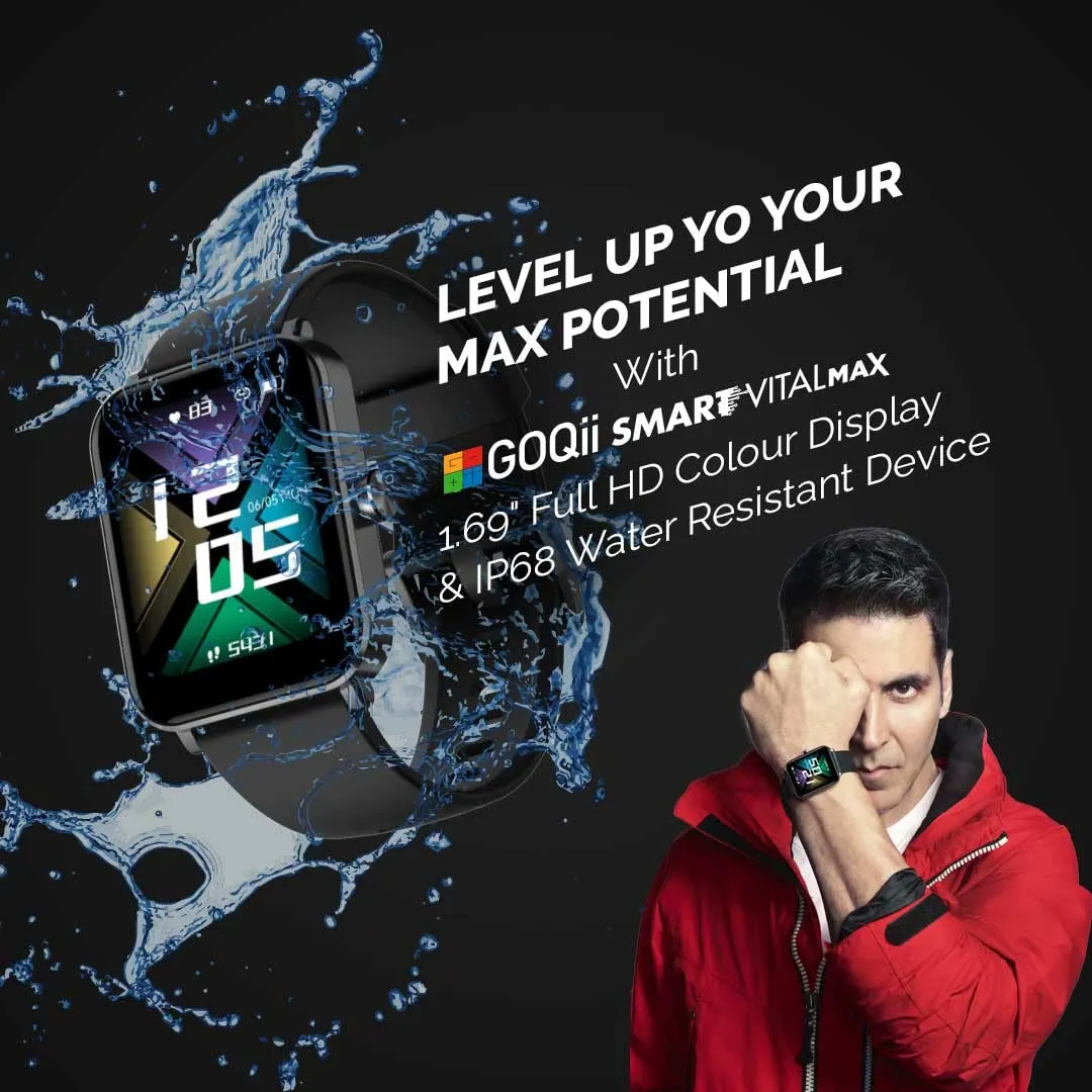 GOQii Insure  5 lakhs Health Insurance with Smart Vital Max (Black) and 3 Months Personal Coaching