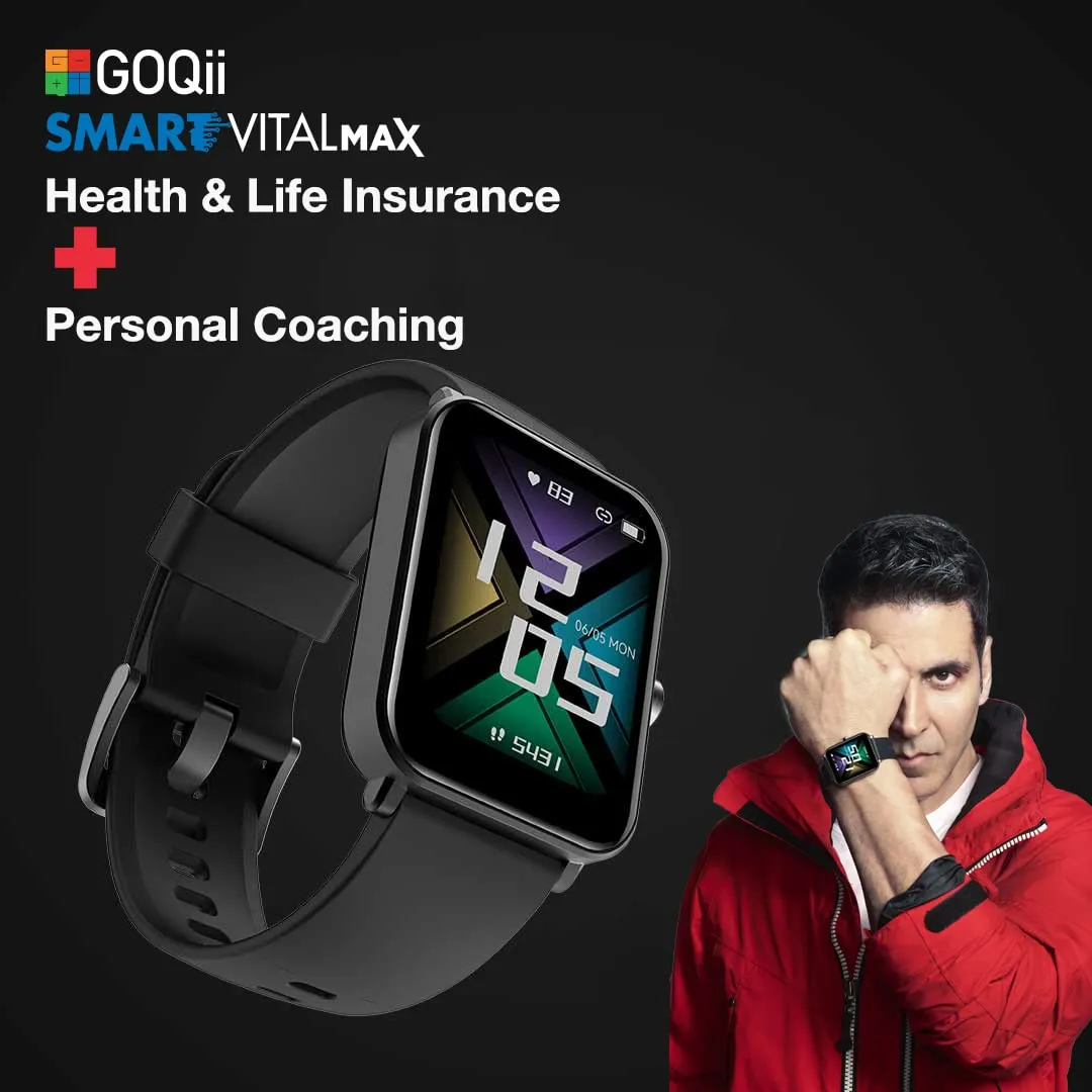 GOQii Insure  5 lakhs Health Insurance with Smart Vital Max (Black) and 3 Months Personal Coaching