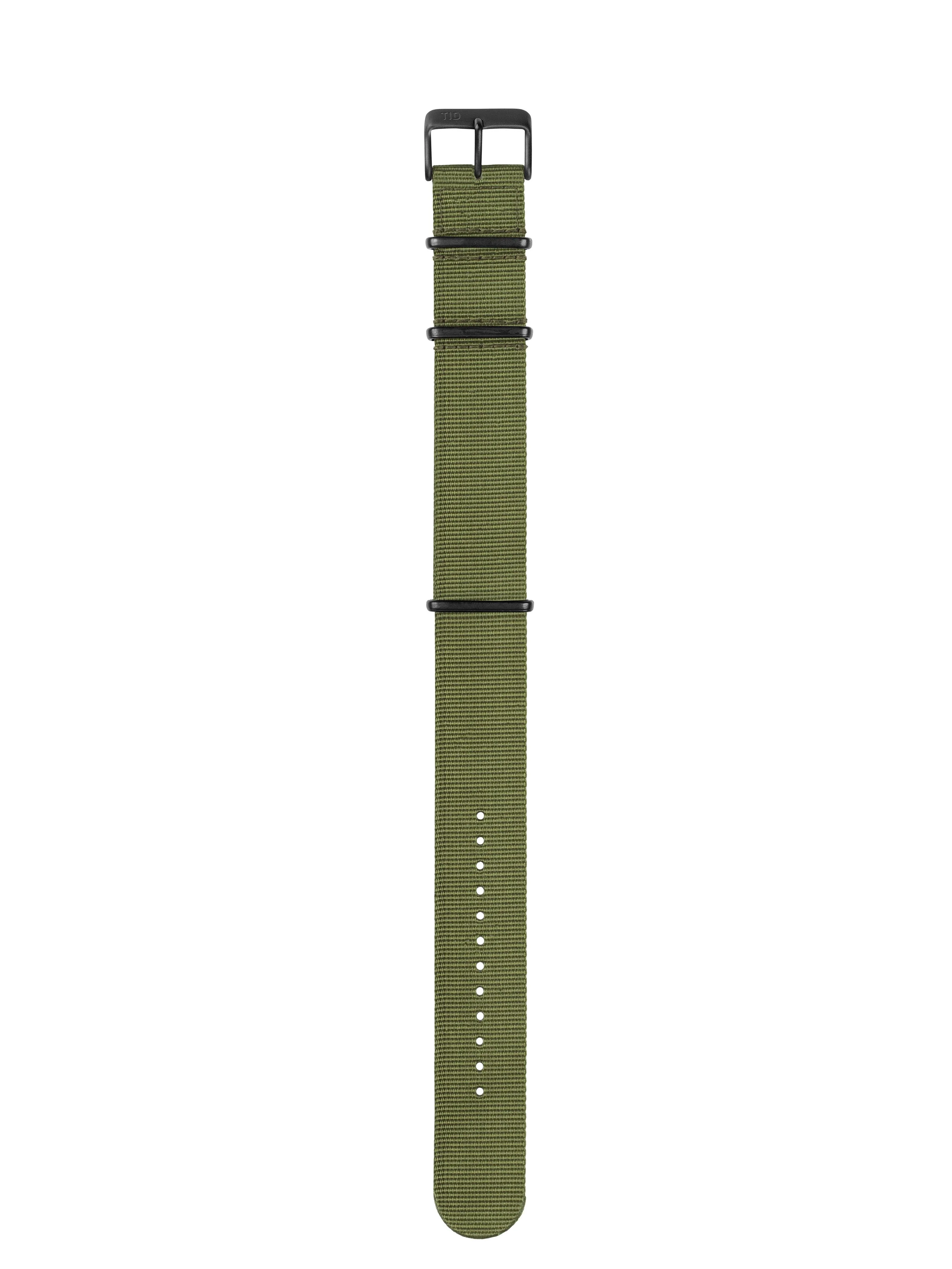 Green Nylon Strap with Black / Steel / Gold Buckle