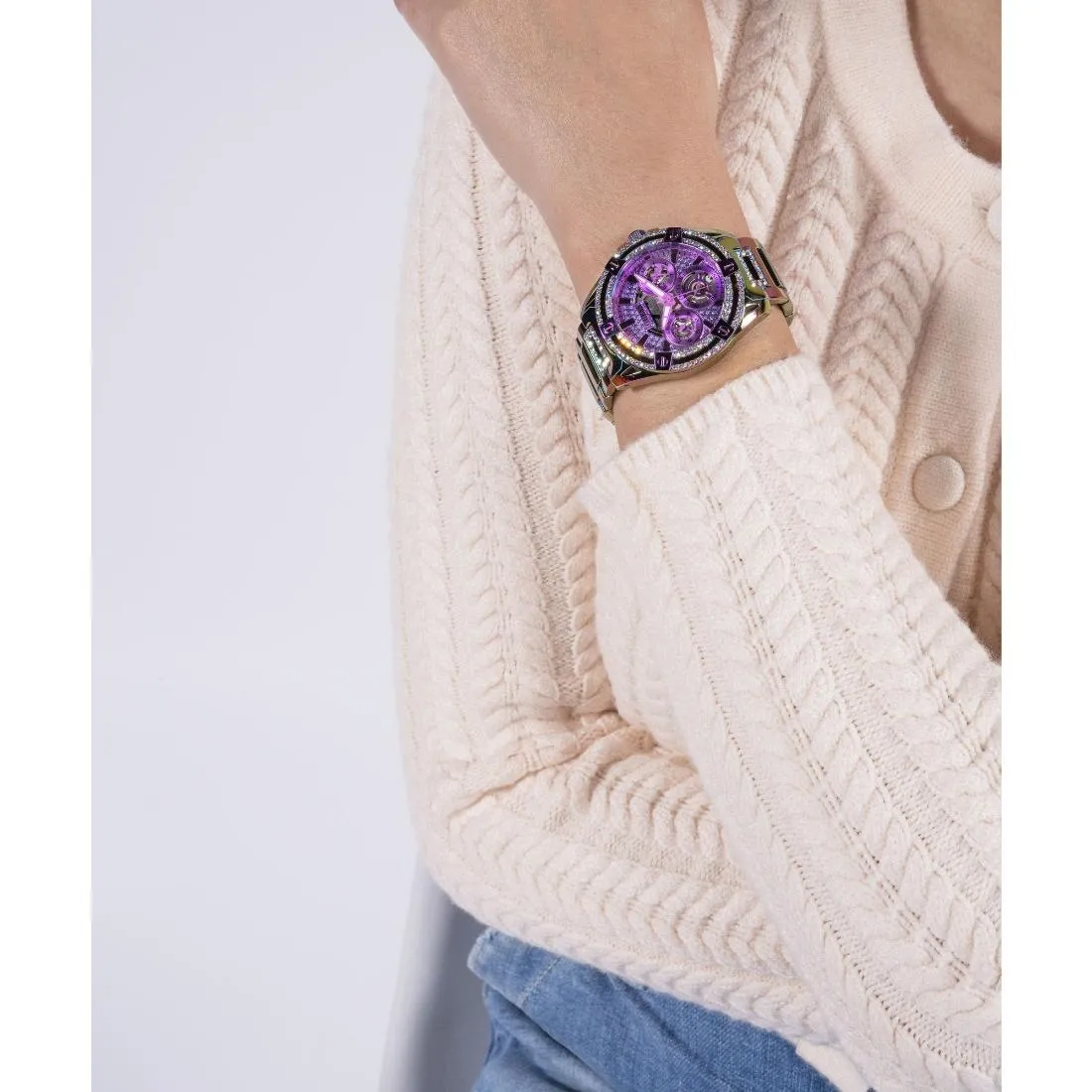 Guess Purple Dial 40 mm Women Analog Watch - GW0464L4