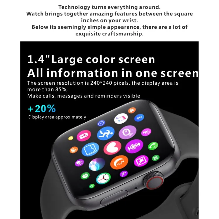 H55Pro 1.4 inch TFT Screen Smart Bluetooth Watch, Support Sleep Monitor / Heart Rate Monitor / Blood Pressure Monitor, Style: Steel Strap(Silver)