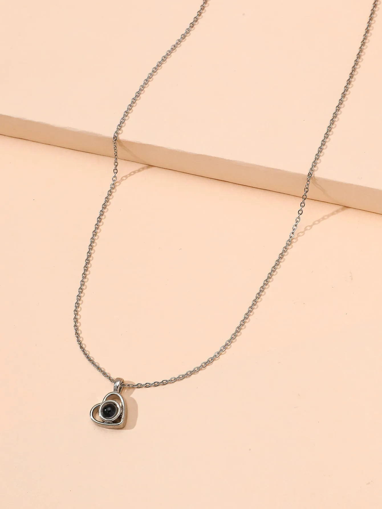 Heart Charm Projection Necklace Jewelry for Women Gift for Her Necklace