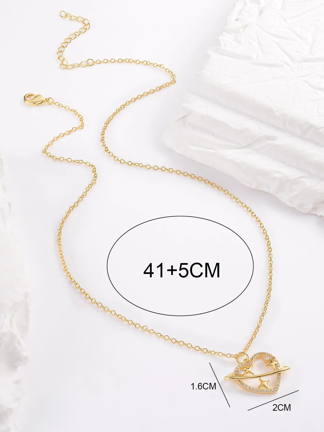 Heart-shaped Cubic Zirconia Inlaid Best Friends Necklace