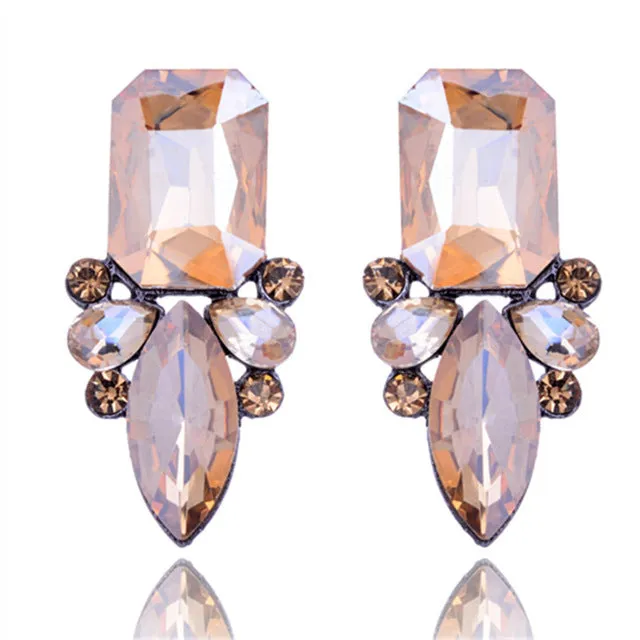 High Quality Classic Shiny Crystal Christmas Party Stud Earrings For Women Gift 8 Colors Shipped out in 3 Days