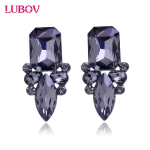 High Quality Classic Shiny Crystal Christmas Party Stud Earrings For Women Gift 8 Colors Shipped out in 3 Days