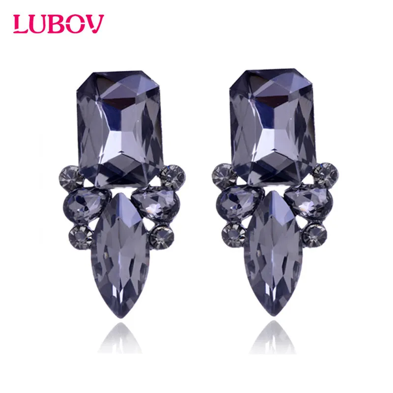 High Quality Classic Shiny Crystal Christmas Party Stud Earrings For Women Gift 8 Colors Shipped out in 3 Days