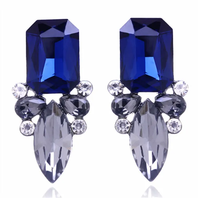 High Quality Classic Shiny Crystal Christmas Party Stud Earrings For Women Gift 8 Colors Shipped out in 3 Days