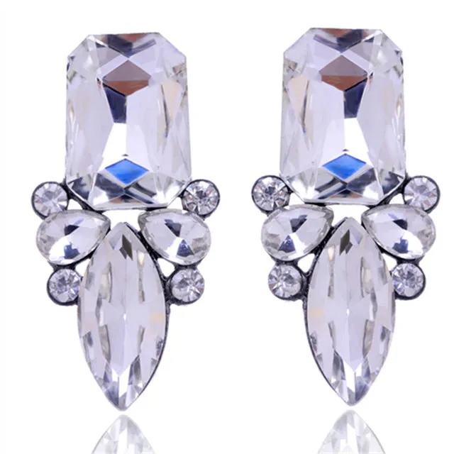 High Quality Classic Shiny Crystal Christmas Party Stud Earrings For Women Gift 8 Colors Shipped out in 3 Days